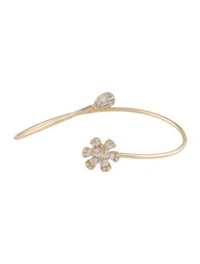 Pre-owned Bracelet 14k Diamond Bangle , 6.75" In Multi