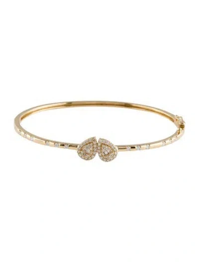 Pre-owned Bracelet 14k Diamond Bangle , 6.75" In Multi