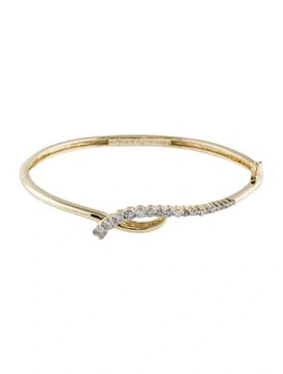 Pre-owned Bracelet 14k Diamond Bangle , 7.25" In Multi