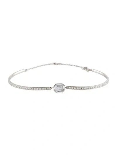 Pre-owned Bracelet 14k Diamond Bangle , 8.25" In Multi