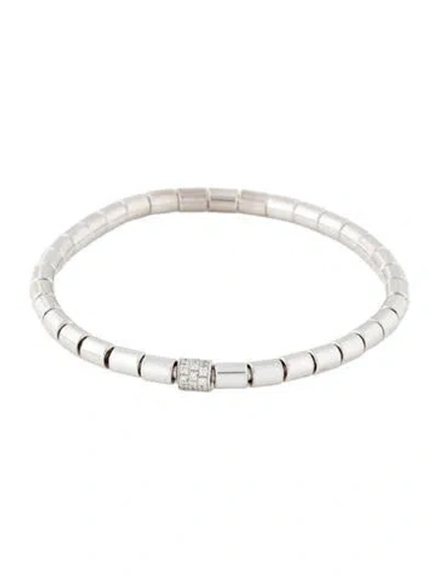 Pre-owned Bracelet 14k Diamond Barrel Bead, 7" In Multi