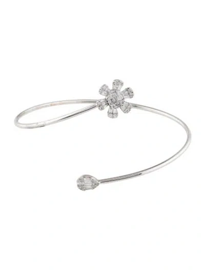 Pre-owned Bracelet 14k Diamond Bypass Bangle , 7" In Multi