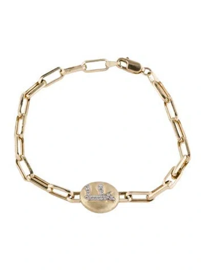 Pre-owned Bracelet 14k Diamond 'chai' Link , 6.5" In Multi
