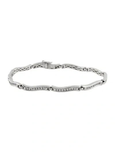 Pre-owned Bracelet 14k Diamond Channel Link, 7.25" In Multi