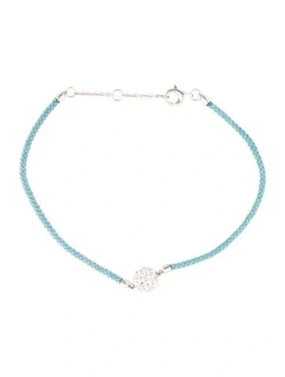Pre-owned Bracelet 14k Diamond Charm , 7" In Blue