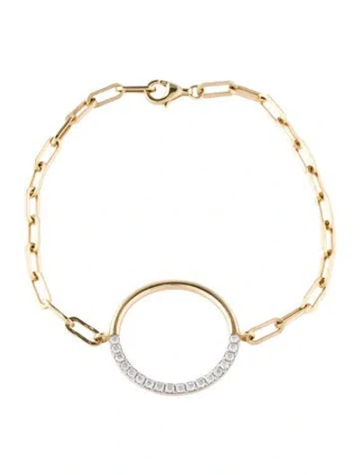 Pre-owned Bracelet 14k Diamond Circle Link , 6.5" In Multi