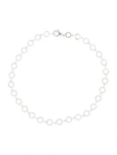 Pre-owned Bracelet 14k Diamond Circle Link , 7.5" In Multi