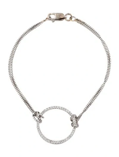 Pre-owned Bracelet 14k Diamond Circle Station , 6.5" In Multi