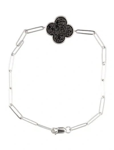 Pre-owned Bracelet 14k Diamond Clover Station, 7", 7" In Multi