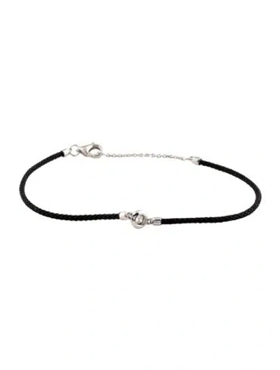 Pre-owned Bracelet 14k Diamond Cord Station , 7" In Black