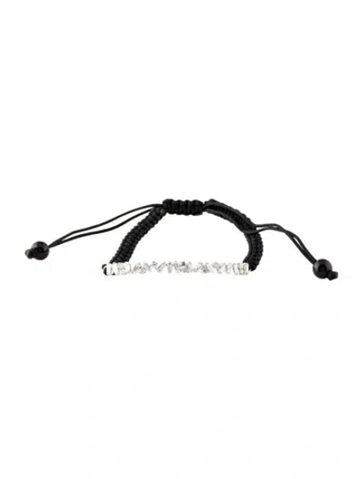Pre-owned Bracelet 14k Diamond Cord Wrap  In Black