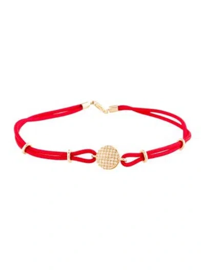 Pre-owned Bracelet 14k Diamond Cord Wrap  In Multi