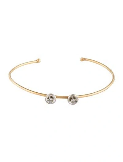 Pre-owned Bracelet 14k Diamond Cuff, 6.5" In Multi