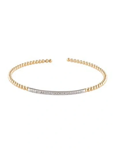 Pre-owned Bracelet 14k Diamond Cuff , 6.75" In Multi