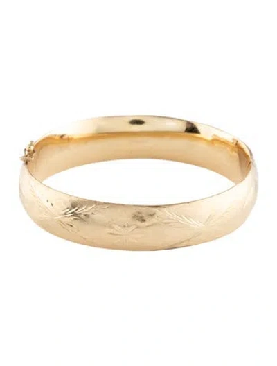 Pre-owned Bracelet 14k Diamond Cut Florentine Bangle , 6.75" In Multi