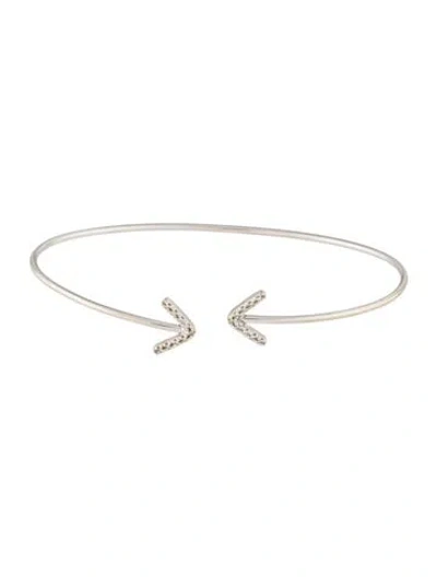 Pre-owned Bracelet 14k Diamond Double Arrow Cuff , 6.5" In Multi