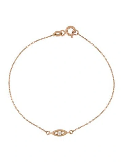 Pre-owned Bracelet 14k Diamond Eye Station , 6" In Multi
