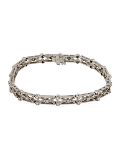 Pre-owned Bracelet 14k Diamond Fancy Link , 6.75" In Multi