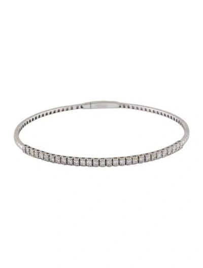 Pre-owned Bracelet 14k Diamond Flex Bangle, 7" In Multi