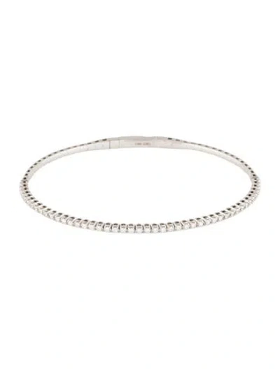 Pre-owned Bracelet 14k Diamond Flex Bangle , 6.5" In Multi