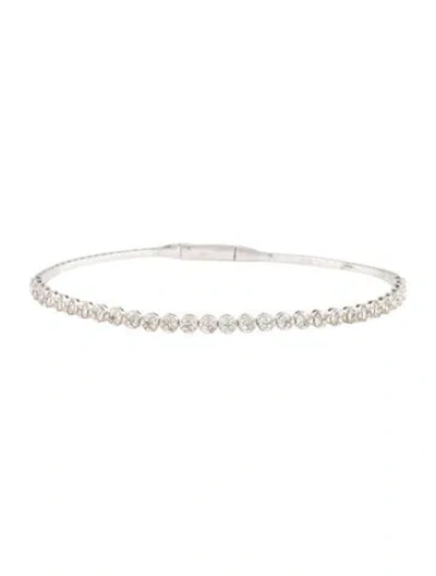 Pre-owned Bracelet 14k Diamond Flex Bangle , 6.75" In Multi