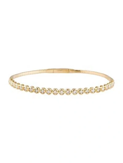 Pre-owned Bracelet 14k Diamond Flex Bangle , 6.75" In Multi