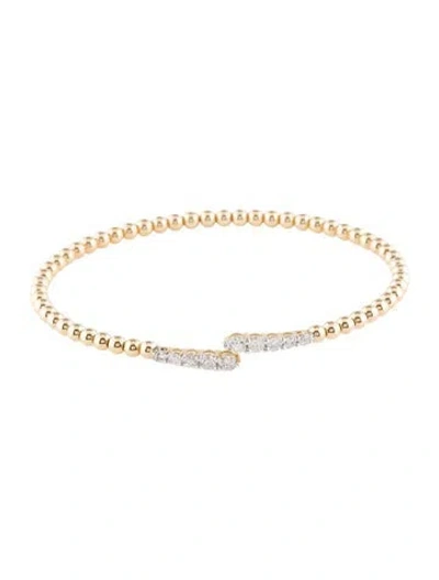 Pre-owned Bracelet 14k Diamond Flex Cuff , 6.5" In Multi