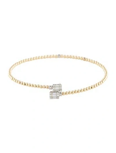 Pre-owned Bracelet 14k Diamond Flex Cuff , 6.75" In Multi