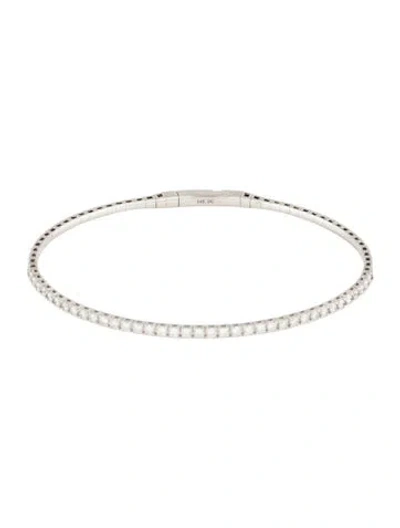 Pre-owned Bracelet 14k Diamond Flexible Bangle, 6.75" In Multi