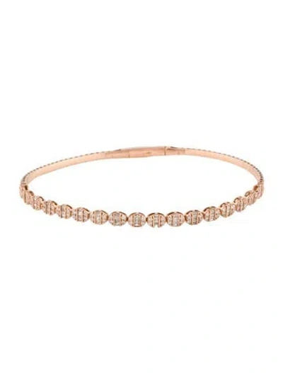 Pre-owned Bracelet 14k Diamond Flexible Bangle, 7" In Multi