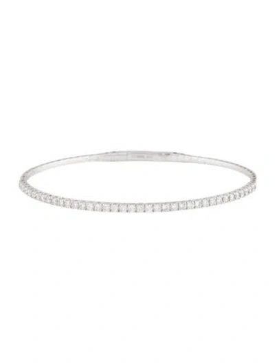 Pre-owned Bracelet 14k Diamond Flexible Bangle, 7" In Multi