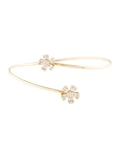 Pre-owned Bracelet 14k Diamond Flexible Bangle, 7" In Multi