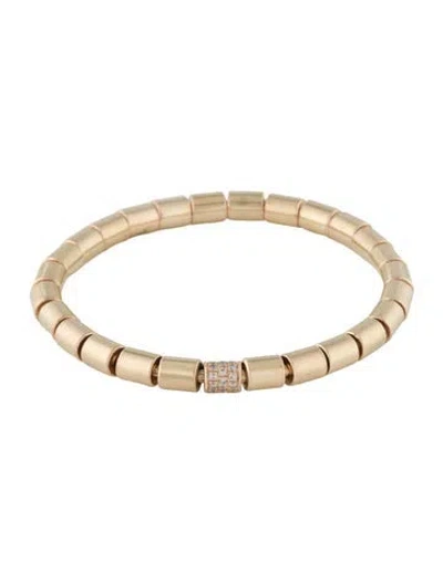 Pre-owned Bracelet 14k Diamond Flexible Bangle Bead , 6.25" In Multi