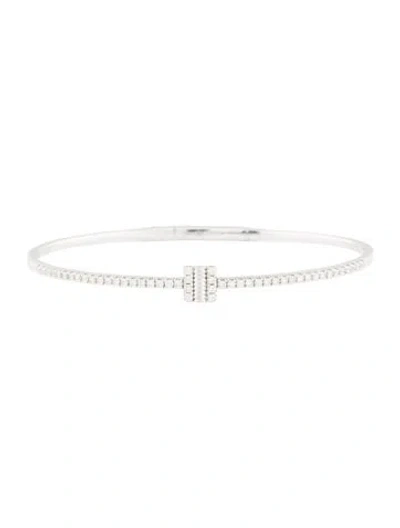 Pre-owned Bracelet 14k Diamond Flexible Bangle , 6.75" In Multi