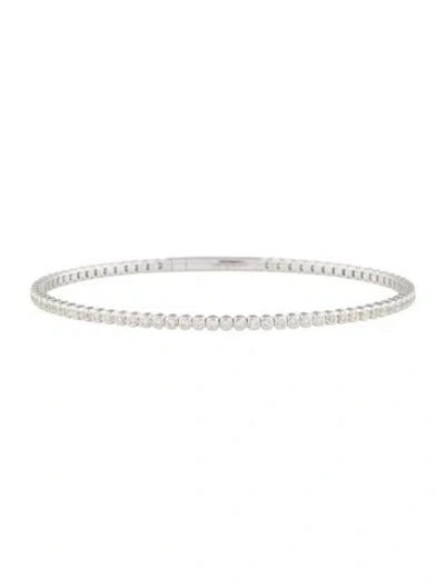 Pre-owned Bracelet 14k Diamond Flexible Bangle , 6.75" In Multi