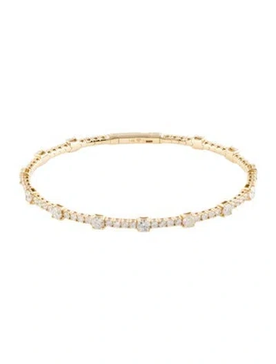 Pre-owned Bracelet 14k Diamond Flexible Bangle , 7" In Multi