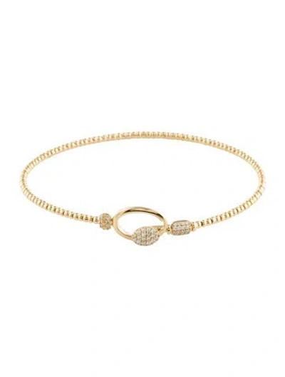 Pre-owned Bracelet 14k Diamond Flexible Bangle , 7" In Multi