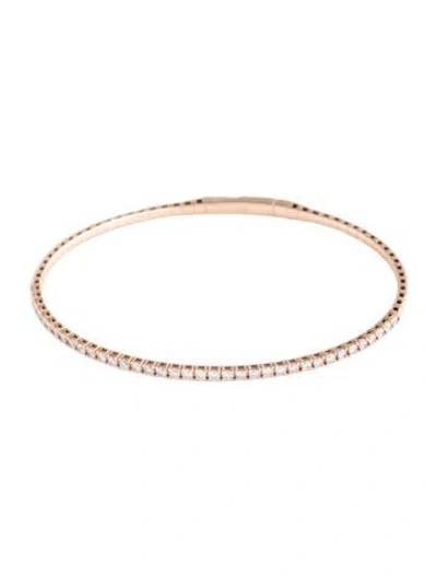 Pre-owned Bracelet 14k Diamond Flexible Wire Bangle, 6.75" In Multi