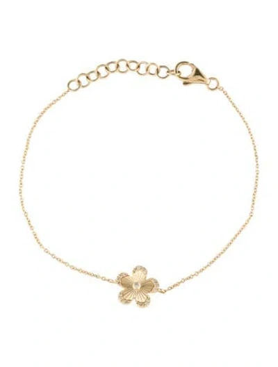Pre-owned Bracelet 14k Diamond Flower Chain , 6.75" In Multi