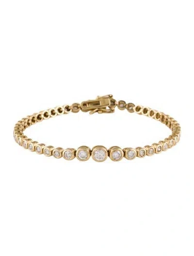Pre-owned Bracelet 14k Diamond Graduated Tennis , 6" In Multi