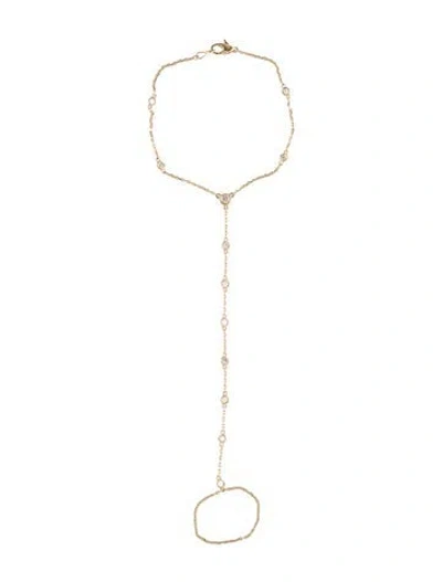 Pre-owned Bracelet 14k Diamond Hand Chain In Multi