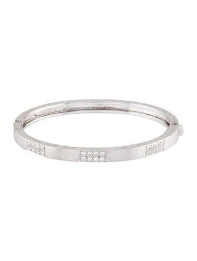 Pre-owned Bracelet 14k Diamond Hinged Bangle, 6.25" In Multi