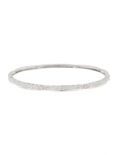 Pre-owned Bracelet 14k Diamond Hinged Bangle, 6.25" In Multi