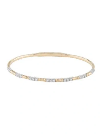 Pre-owned Bracelet 14k Diamond Hinged Bangle, 6.5" In Multi