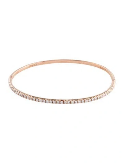 Pre-owned Bracelet 14k Diamond Hinged Bangle, 6.75" In Multi
