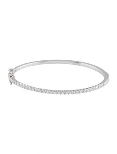 Pre-owned Bracelet 14k Diamond Hinged Bangle, 6.75" In Multi