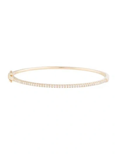 Pre-owned Bracelet 14k Diamond Hinged Bangle, 6.75" In Multi