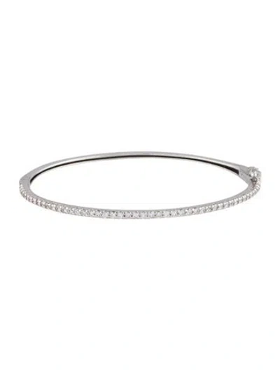 Pre-owned Bracelet 14k Diamond Hinged Bangle, 6.75" In Multi