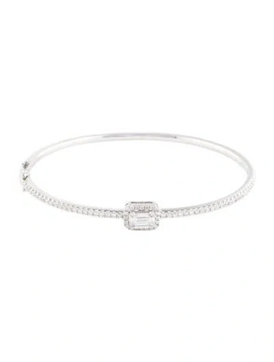 Pre-owned Bracelet 14k Diamond Hinged Bangle, 7" In Multi