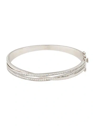Pre-owned Bracelet 14k Diamond Hinged Bangle , 6.5" In Multi